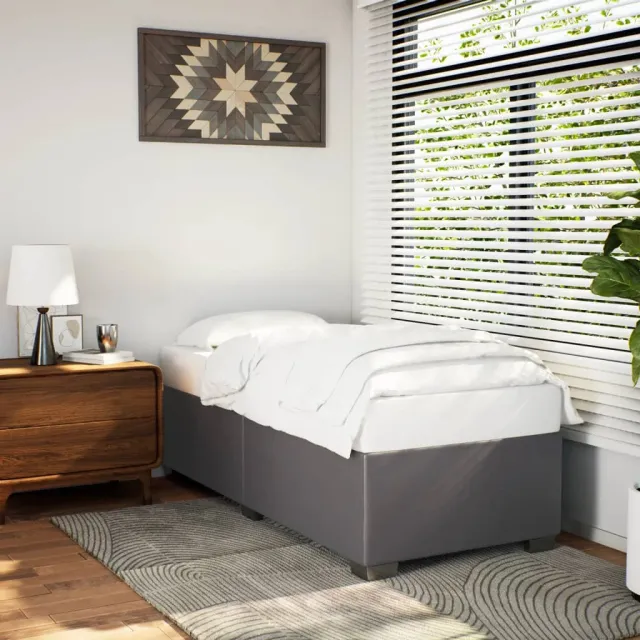 vidaXL Bedframe kunstleer grijs 100x200 cm