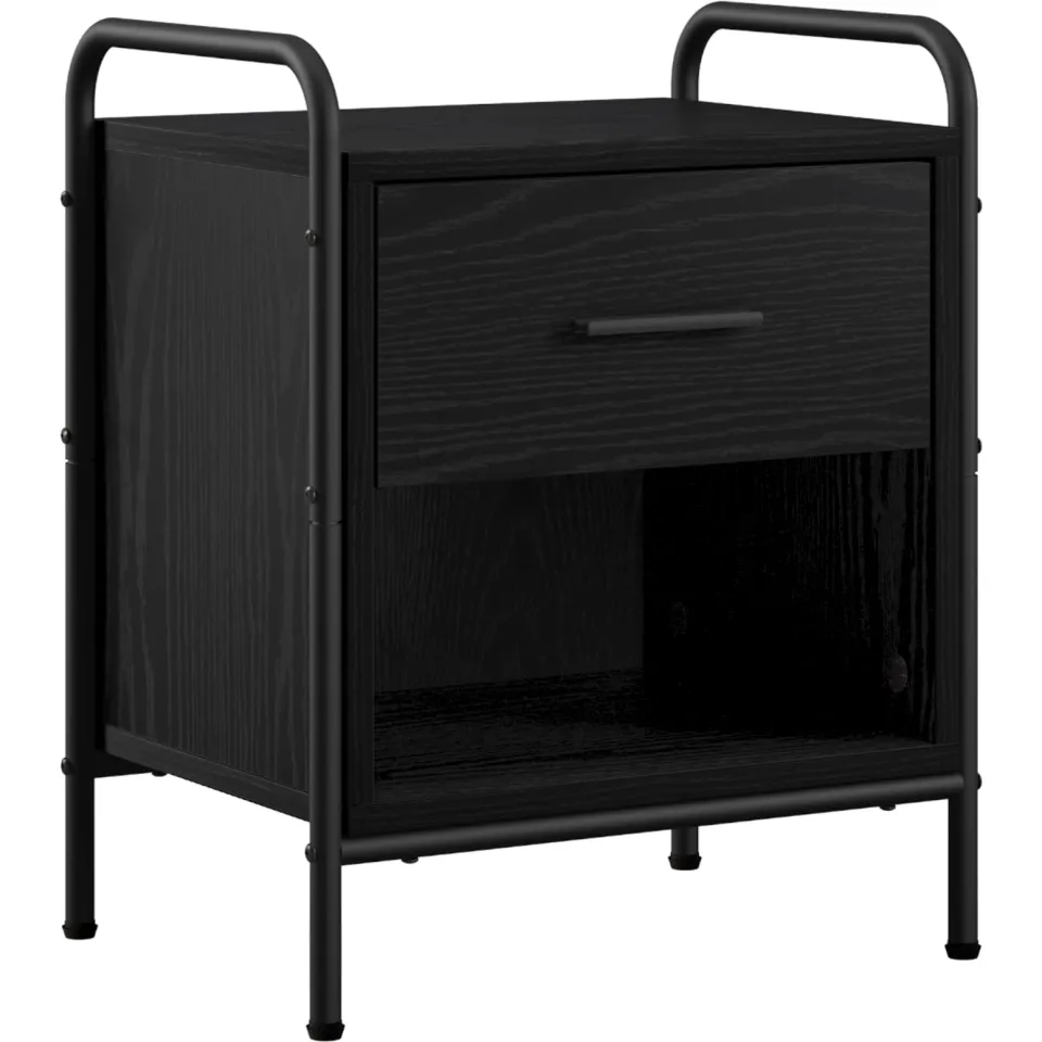 vidaXL Nachtkastje 2 st Zwart eiken 40 x 30 x 50 cm Bewerkt hout