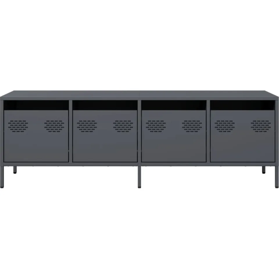 vidaXL Tv-meubel 135x39x43,5 cm koudgewalst staal antracietkleurig, foto 4