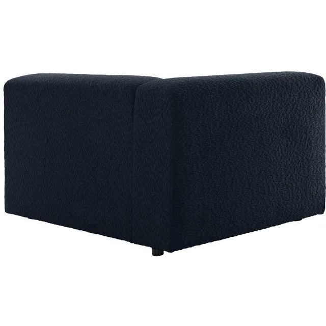 Vente-unique Hoekfauteuil links in nachtblauwe chenillestof TORISO
