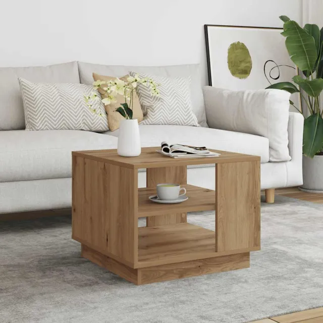 vidaXL Salontafel 55x55x42 cm bewerkt hout artisanaal eikenkleurig, foto 2