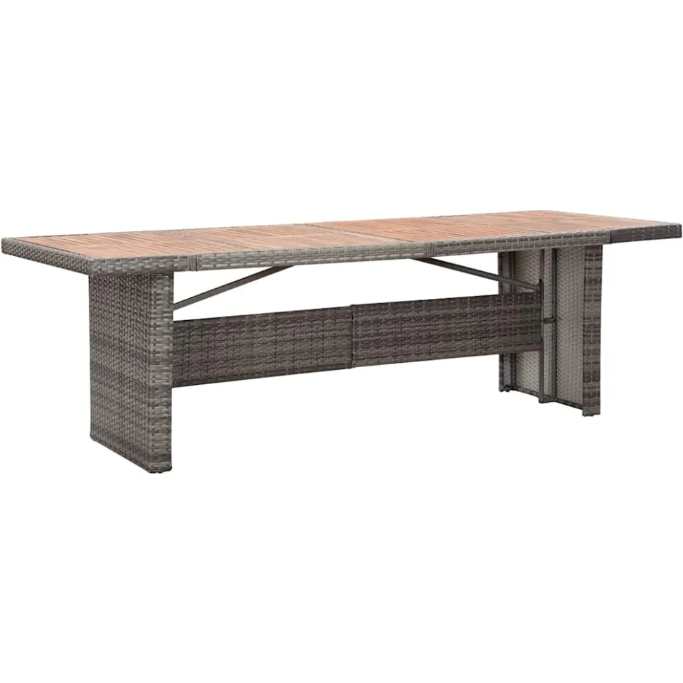 vidaXL 9-delige Tuinset met kussens poly rattan grijs, foto 3