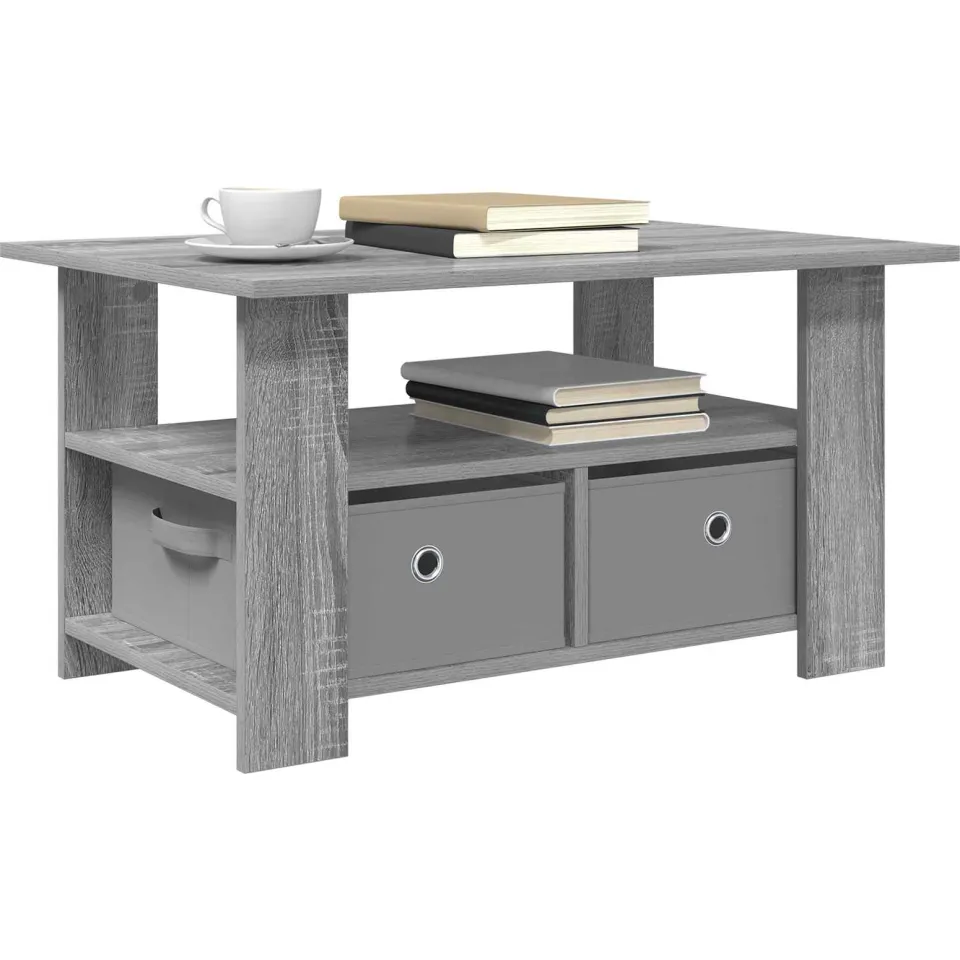 vidaXL Salontafel Grijs Sonoma 77 x 55 x 42 cm Bewerkt hout