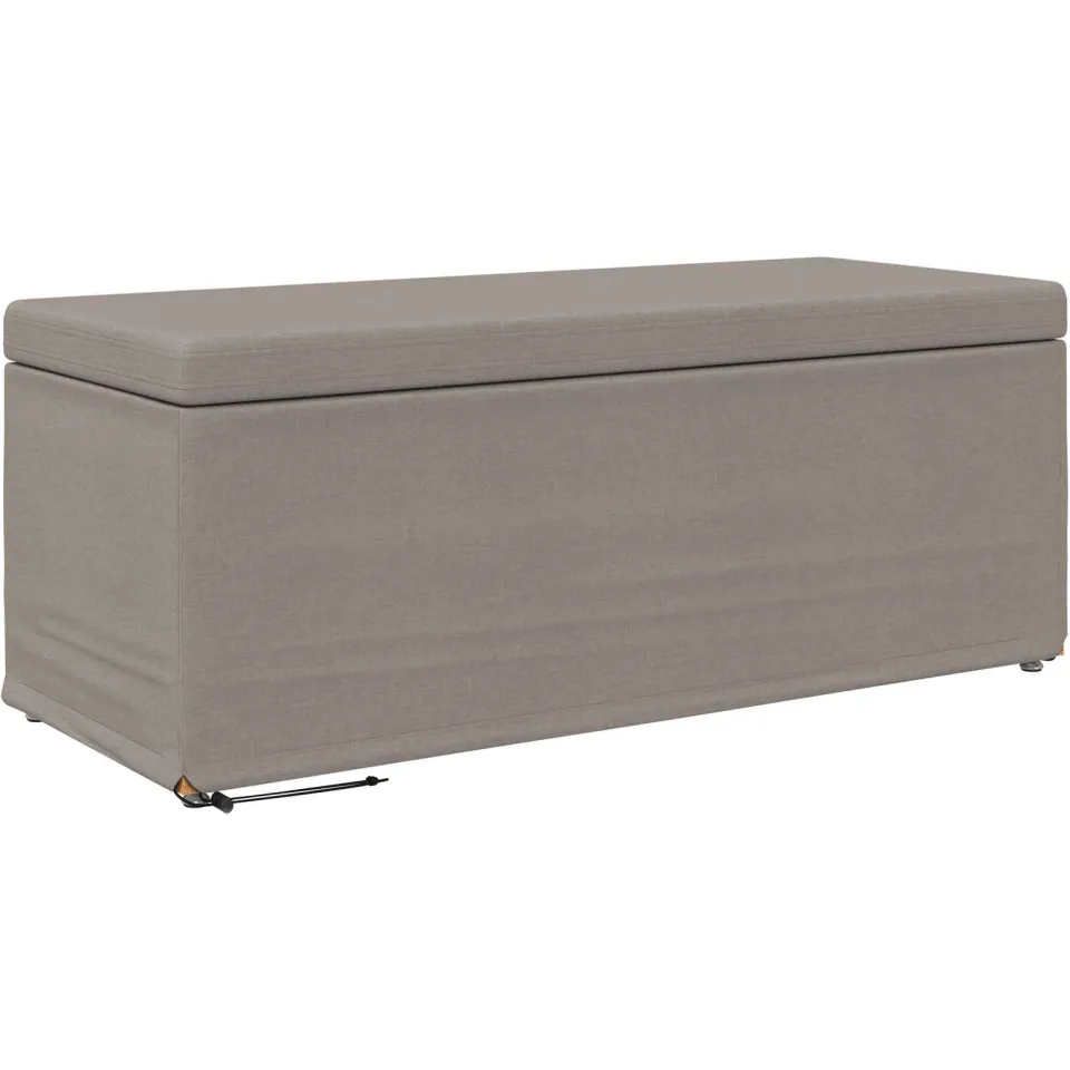 vidaXL Kruk Taupe 101 x 41 x 40 cm Stof en Geëngineerd Hout, foto 4