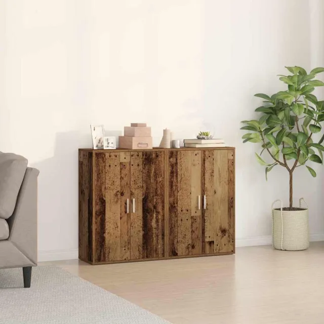 vidaXL Dressoir 2 st Oudhout 60 x 31 x 84 cm Bewerkt hout bruin, foto 2