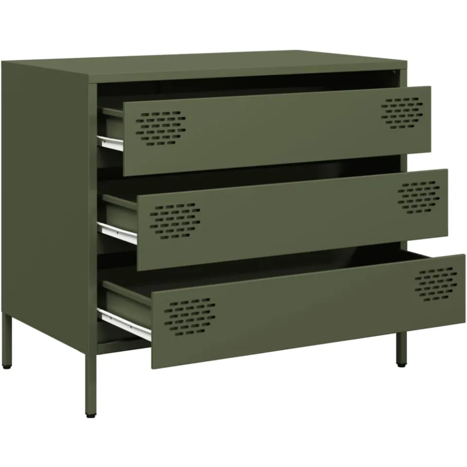 vidaXL Dressoir 68x39x58,5 cm koudgewalst staal olijfgroen, foto 4