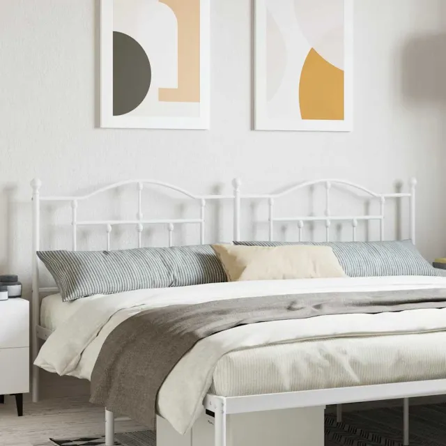 vidaXL Vervangend hoofdbord 200 cm metaal wit