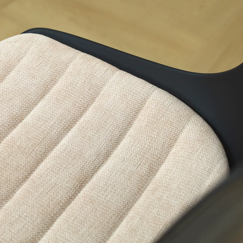 Nolon Nout-Liv eetkamerstoel zwart met naturelbeige zitkussen - wit onderstel, foto 4