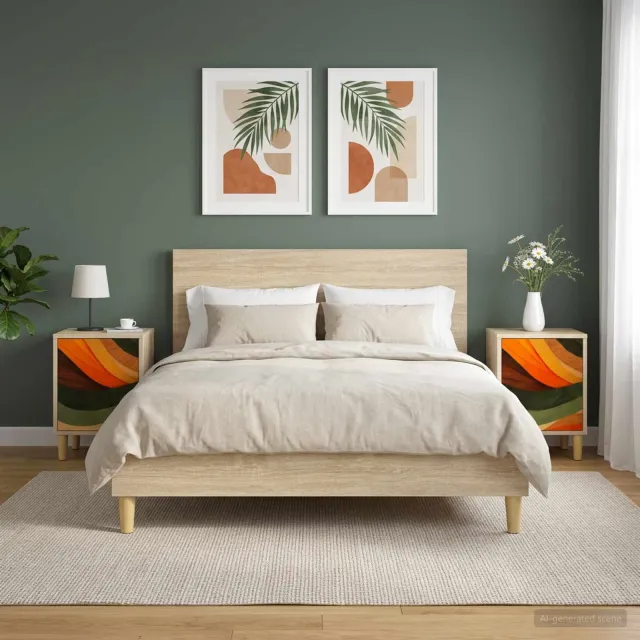 vidaXL Nachtkastje BONN 2 st Sonoma Eiken 36 x 33 x 50 cm Bewerkt hout, foto 2