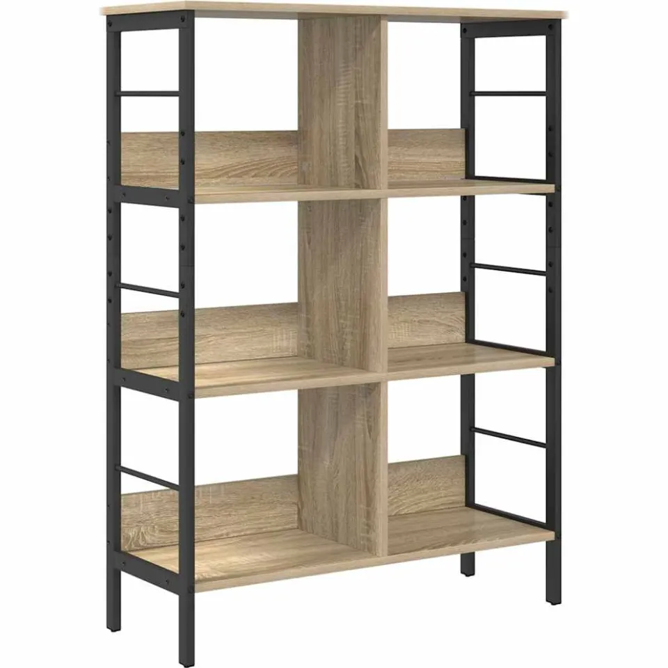 vidaXL Boekenkast 6-laags 82 x 32 x 112 cm Bewerkt hout Sonoma Eiken Bruin