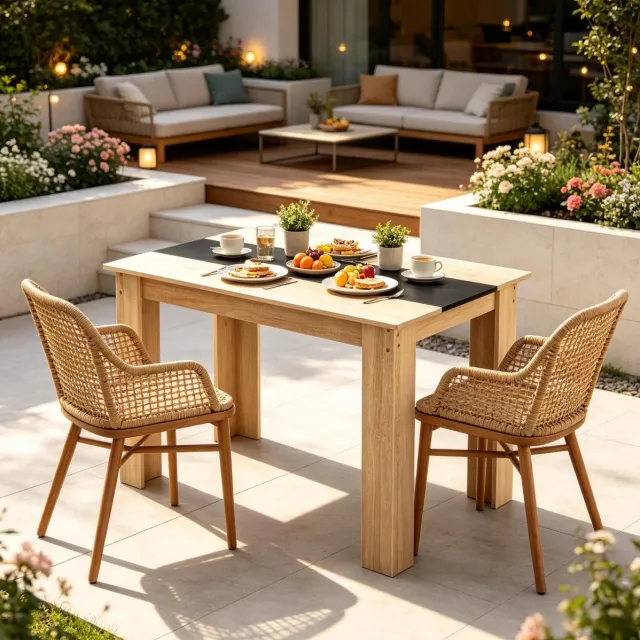 STILVORA Eettafel Rechthoek 120 X 69 X 75 Cm - Modern Met Houtnerf En Stabiele Kruisdragers - Voor Keuken Woonkamer En Kantoor - Spaanplaat - Zwart En Eiken