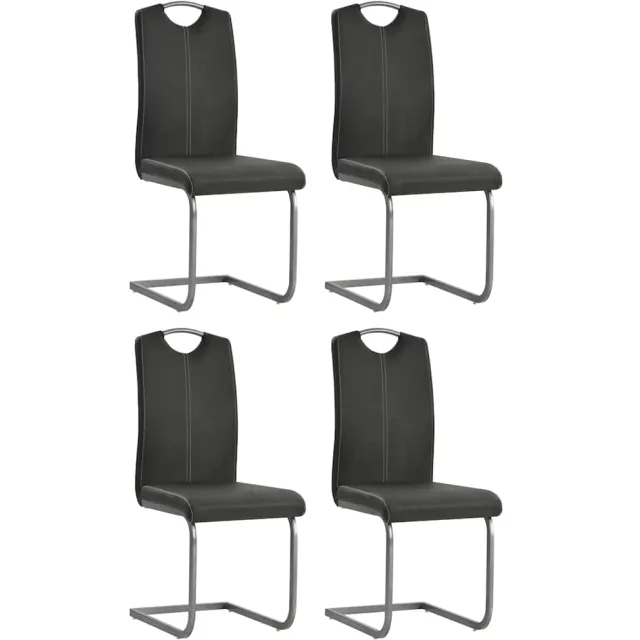 vidaXL Eetkamerstoelen 4 st kunstleer grijs