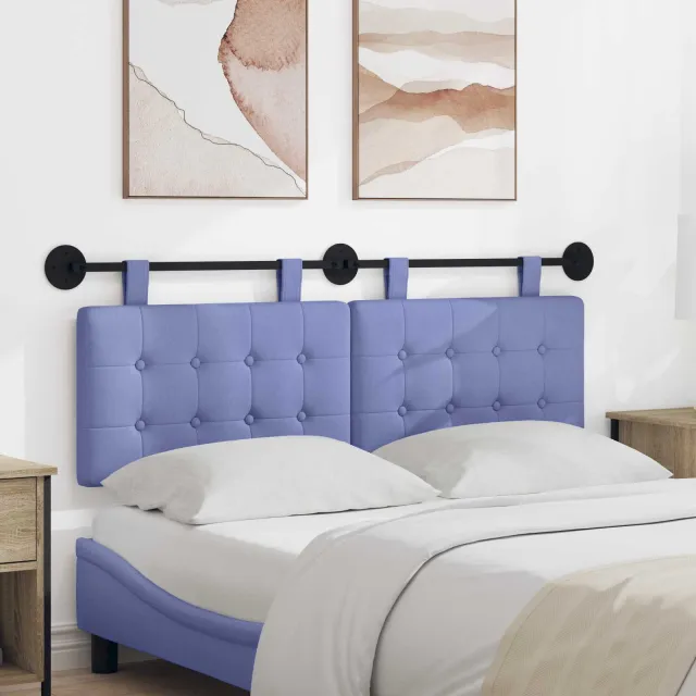 vidaXL Hangend hoofdbord Stof Blauw