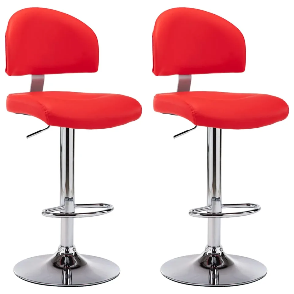 vidaXL Barstoelen 2 st kunstleer rood, foto 3