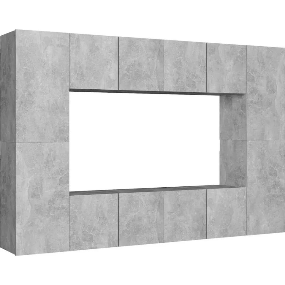 vidaXL 8-delige Tv-meubelset bewerkt hout betongrijs grijs, foto 3