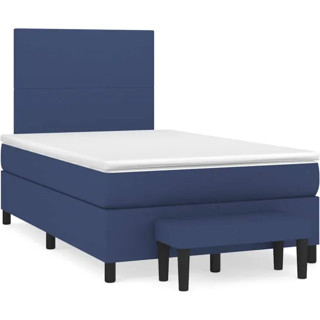 vidaXL Boxspring met matras stof blauw 120x190 cm