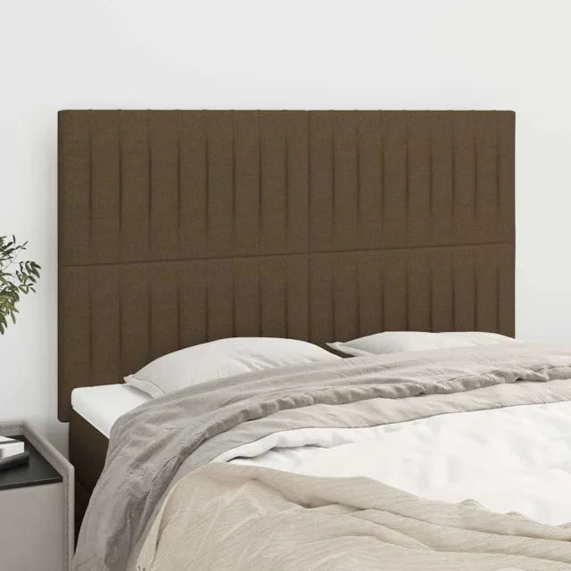 vidaXL Hoofdbord donkerbruin 144x5x118/128 cm stof