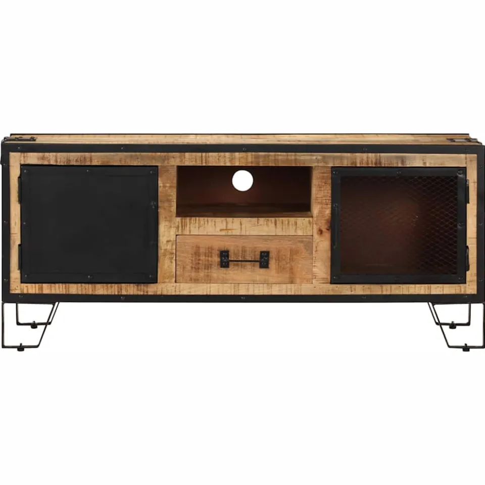 vidaXL Tv-meubel 110x31x46 cm ruw mangohout meerkleurig, foto 3