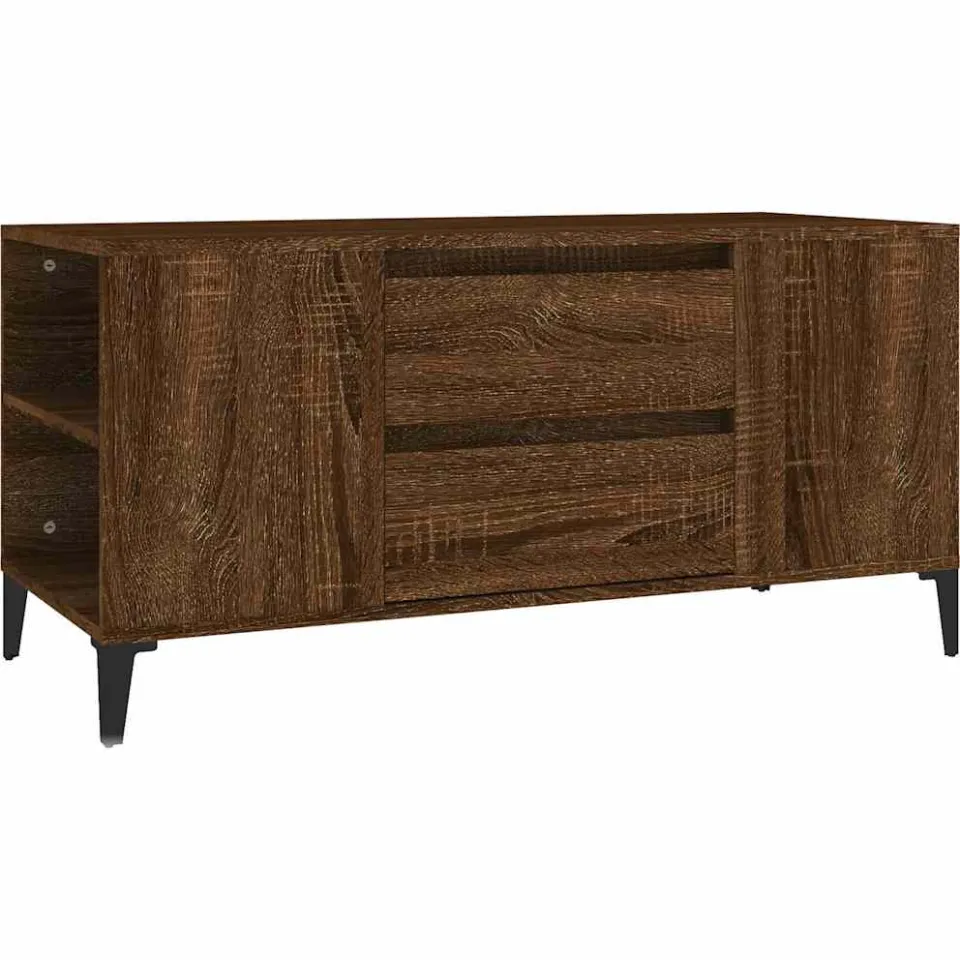 vidaXL Tv-meubel 102x44,5x50 cm bewerkt hout bruin eikenkleur