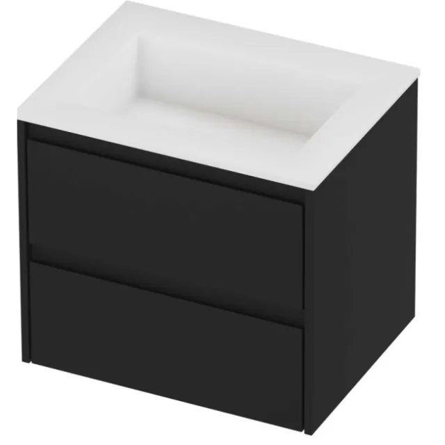 Proline Aristo Badmeubelset Polystone Elegant 60x46x54 cm Mat White Mat Zwart