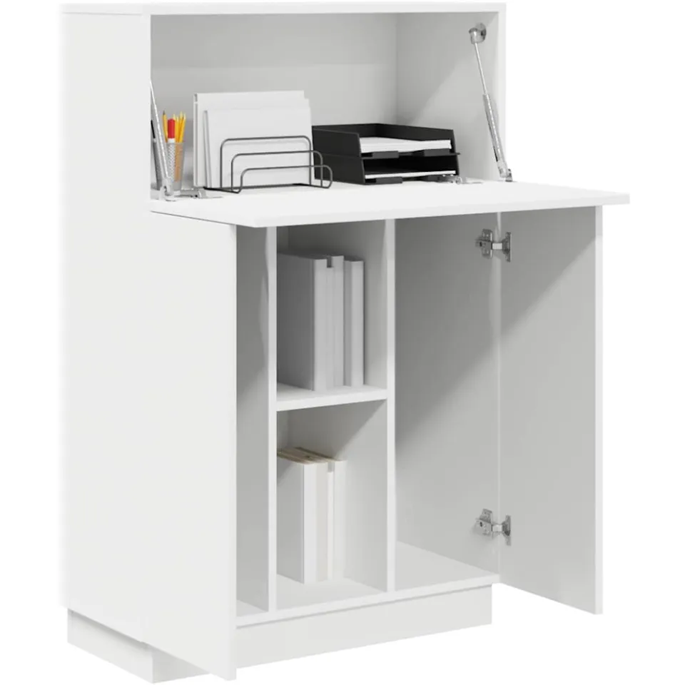 vidaXL Bureau Wit 71,5 x 31,5 x 106,5 cm Bewerkt hout