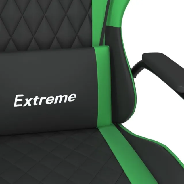 vidaXL Gamestoel - kunstleer - zwart - en - groen zwart en groen