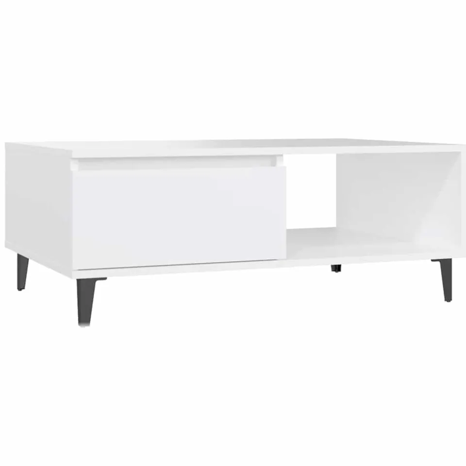 vidaXL Salontafel 90x60x35 cm bewerkt hout wit