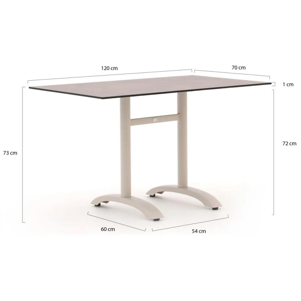 Manifesto Furniture Manifesto Belpasso/Lisio 120cm dining tuinset 5-delig stapelbaar, foto 3