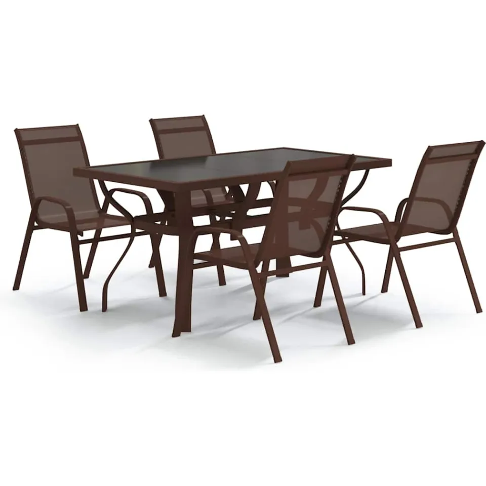 vidaXL 5-delige Tuinset bruin en zwart, foto 3
