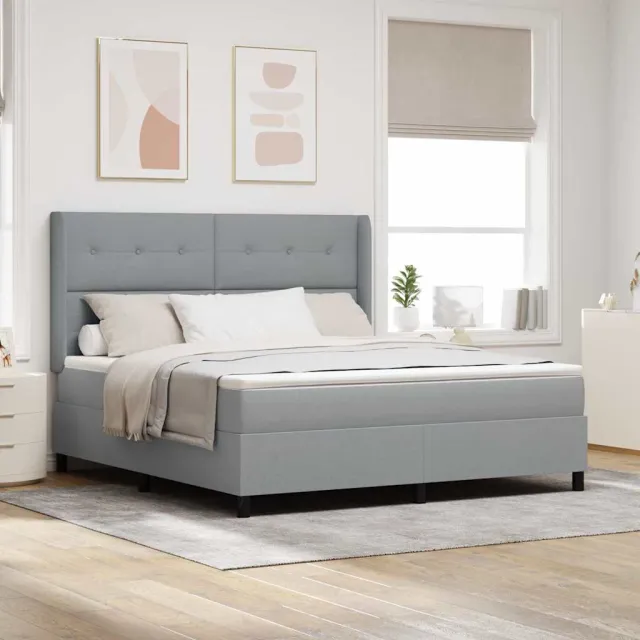 vidaXL Boxspringbed met kussen Lichtgrijs 200 x 180 cm Stof