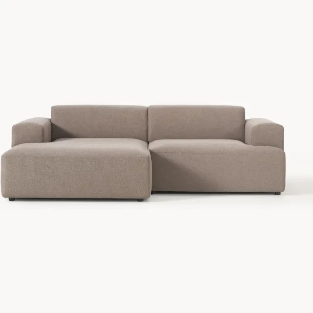 Westwing Collection Hoekbank Melva (3-zits) taupe