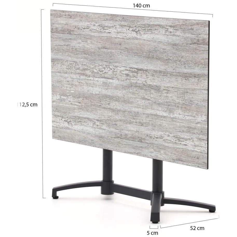 Bellagio tuinmeubelen Bellagio Canzo klaptafel 140x80x73cm grijs, foto 2