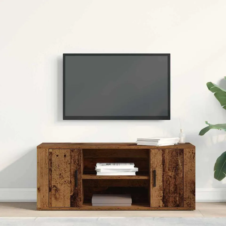 vidaXL TV-kast 100 x 35 x 40 cm Oud hout Bewerkt hout bruin, foto 3