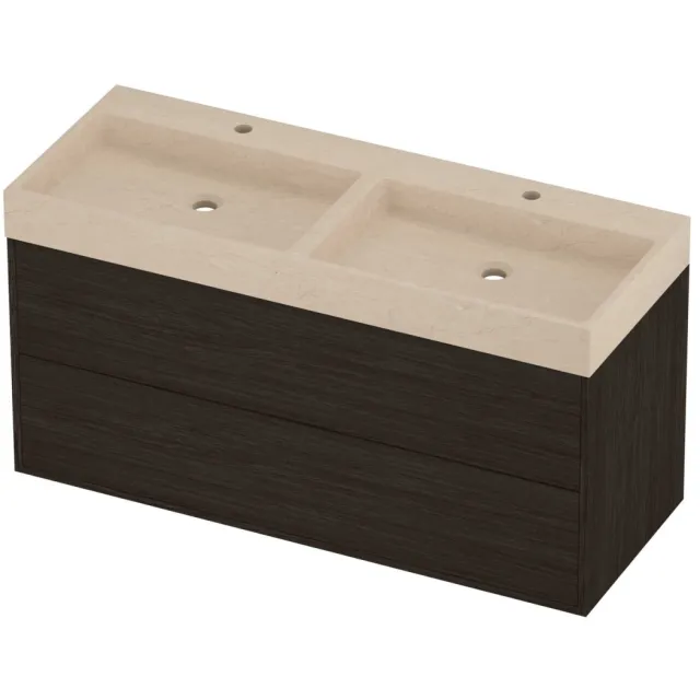 Proline Evoli Badmeubelset Hardsteen Loft 120x46x62 cm Sand Stone Mokka Oak Eiken