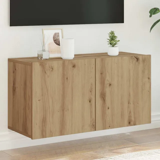 vidaXL Tv-meubel wandgemonteerd 80x30x41 cm artisanaal eikenkleurig, foto 2