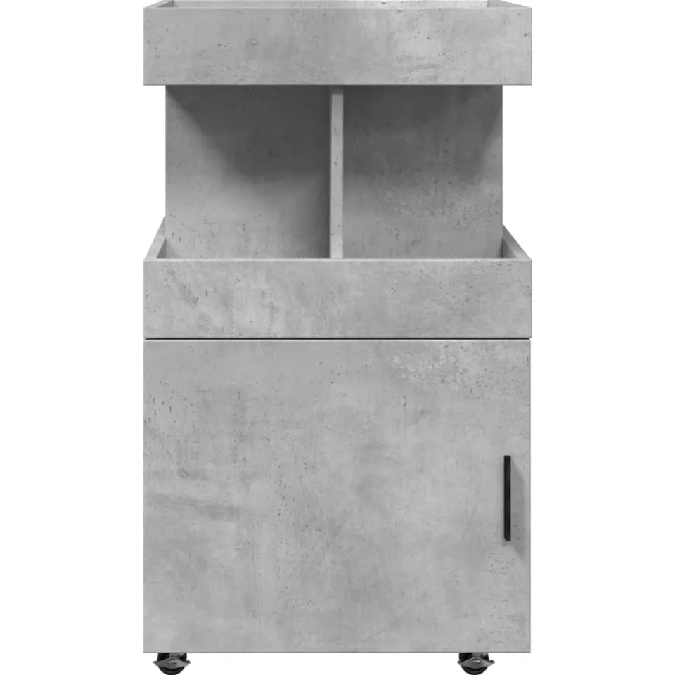 vidaXL Drankkar 50x41x89 cm bewerkt hout betongrijs grijs, foto 4