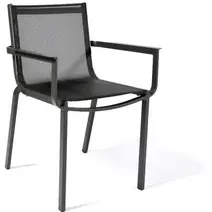 Arcane Tuinstoel Horizon Stapelbaar Textileen Aluminium Zwart
