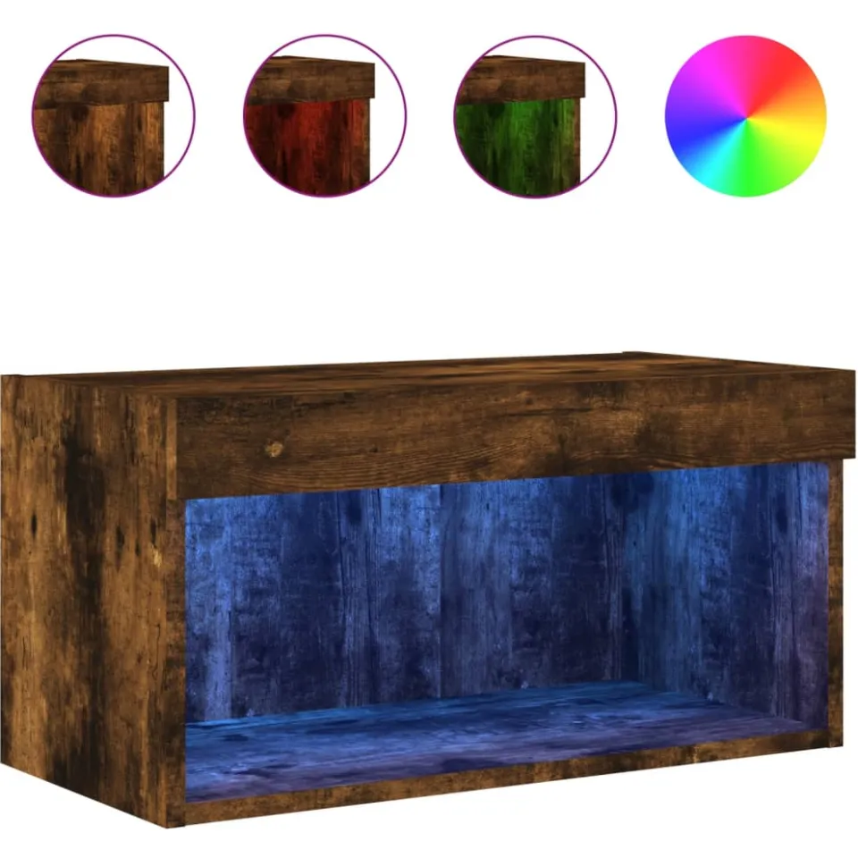 vidaXL Tv-meubel met LED-verlichting 60x30x30 cm gerookt eikenkleurig Bruin