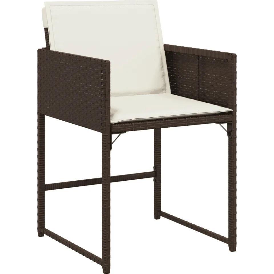 vidaXL 13-delige Tuinset met kussens poly rattan bruin