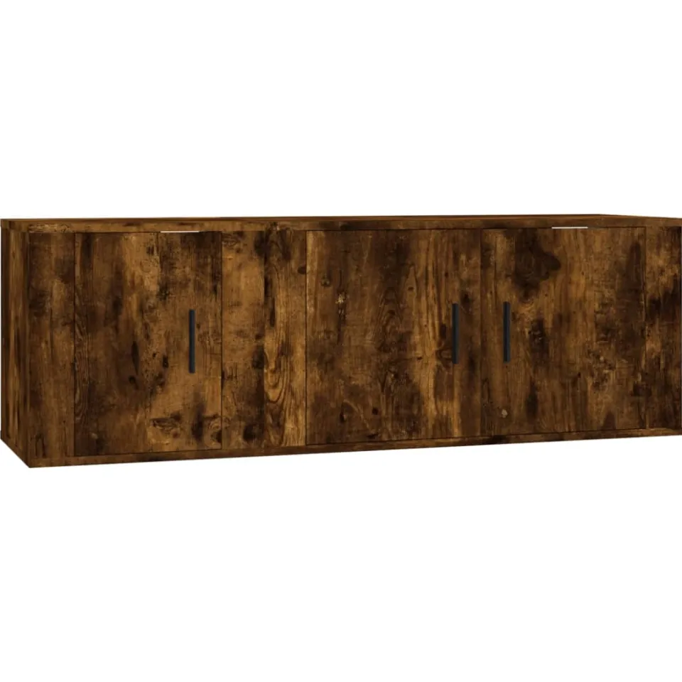 vidaXL 2-delige Tv-meubelset bewerkt hout gerookt eikenkleurig, foto 3