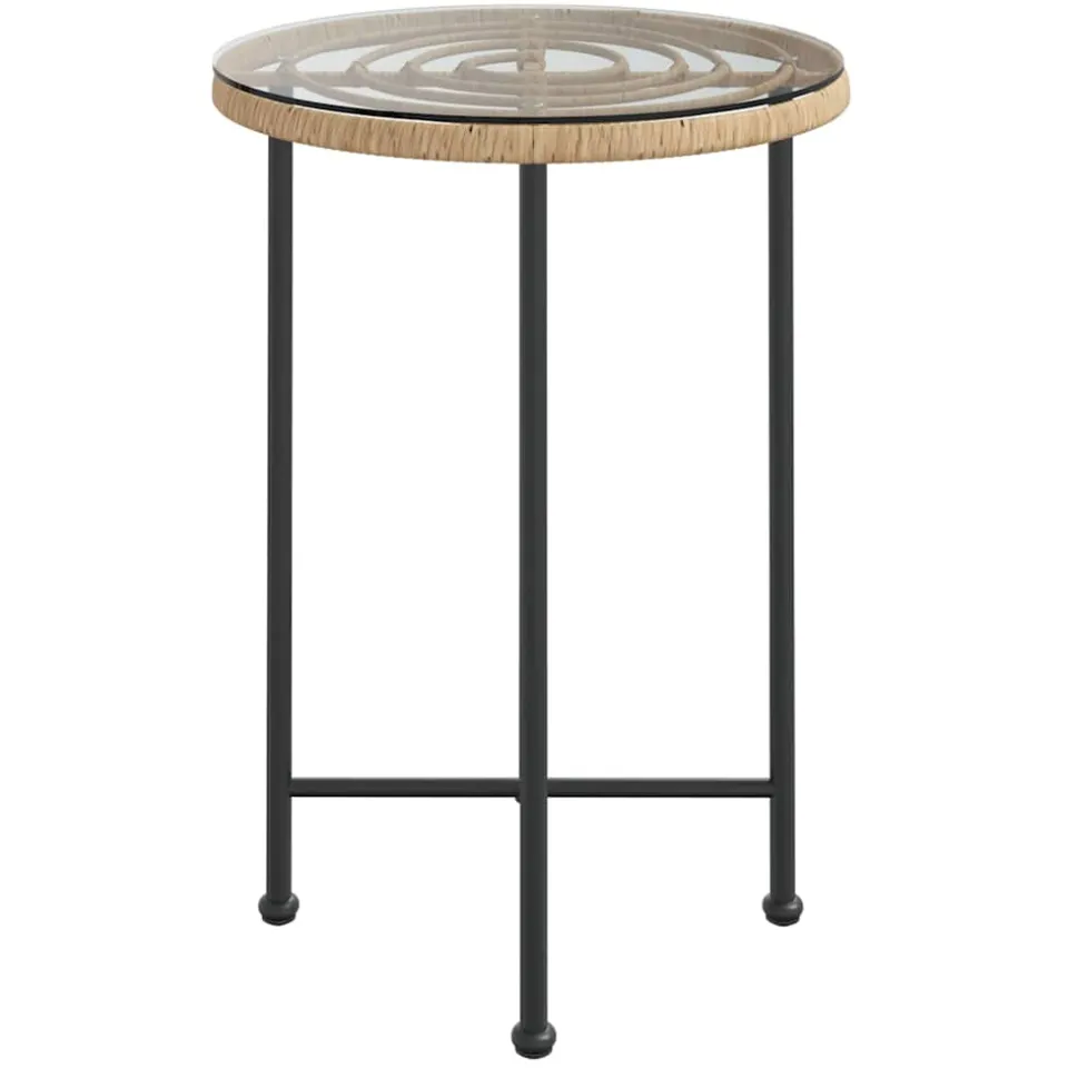 vidaXL Eettafel Ø55 cm gehard glas en staal Bruin