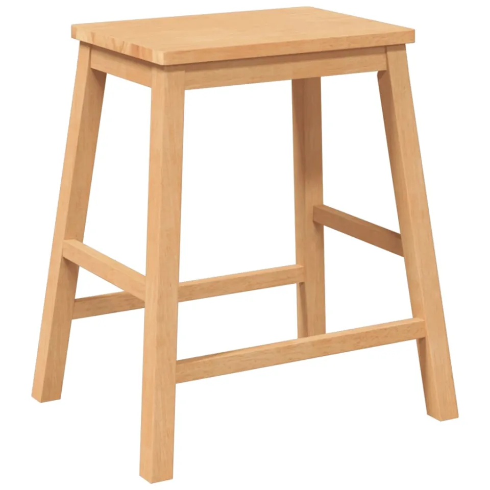 vidaXL Barstoelen 2 st massief hout rubber bruin, foto 4