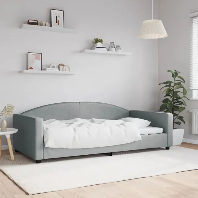 vidaXL Slaapbank 100x200 cm stof lichtgrijs grijs