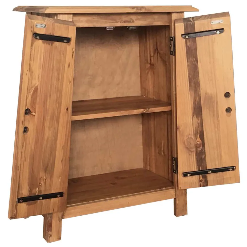 vidaXL Badkamerkastje 59x32x80 cm massief grenenhout bruin, foto 3