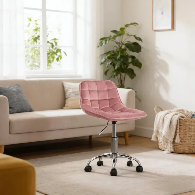 CHICFURN Bureaukruk - In hoogte verstelbaar - Zonder armleuningen - Roze
