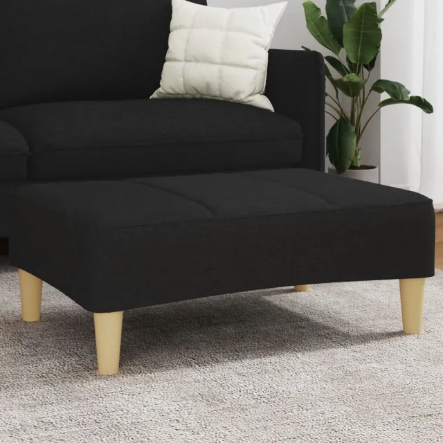 vidaXL Voetenbank 77x55x31 cm stof zwart, foto 2