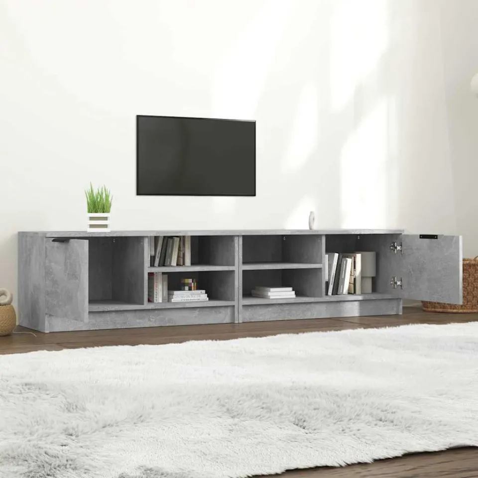 vidaXL Tv-meubels 2 st 80x35x36,5 cm bewerkt hout betongrijs grijs, foto 3