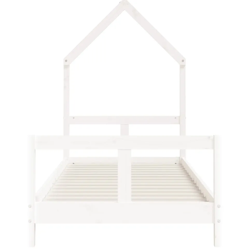 vidaXL Kinderbedframe 80x200 cm massief grenenhout wit