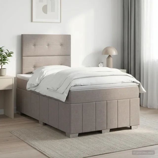 vidaXL Boxspringbed met matras Taupe 120 x 190 cm Stof