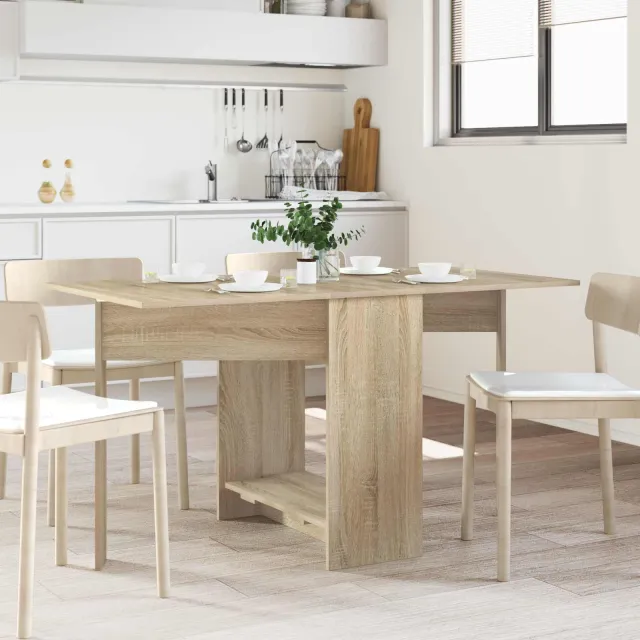 vidaXL Eettafel 138 x 70 x 73,5 cm Bewerkt hout Sonoma Eiken Bruin